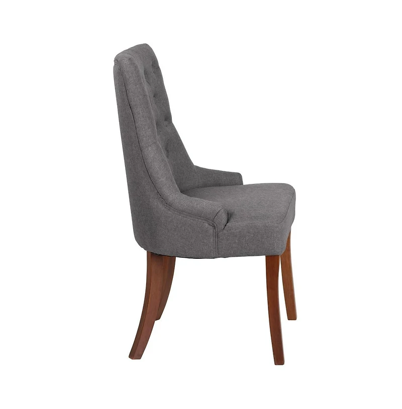 Merrick Lane Lillian Upholstered Tufted Side Accent Chair With Curved Rear Legs