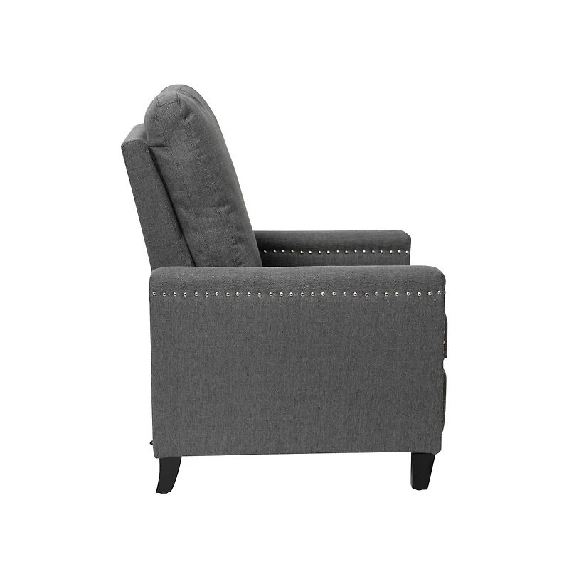 Renza Transitional Pushback Recliner With Pillow Style Back And Accent Nail Trim - Manual