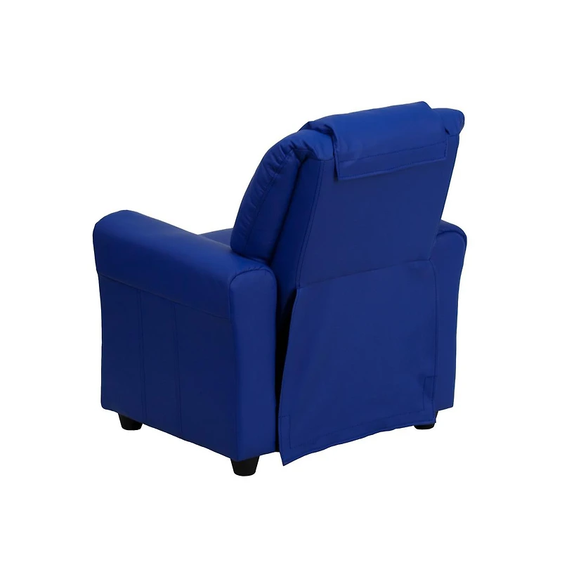 Contemporary Kids Recliner Chair With Cup Holder And Headrest