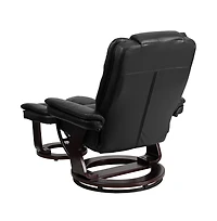 Multi-Position Stitched Recliner & Ottoman With Swivel Base