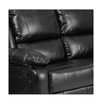 Bustle Back Loveseat With Two Built-In Recliners