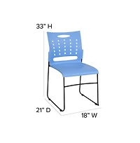 Emma+Oliver Home Office Plastic Accent Sled Base Stack Chair - Air-Vent Back