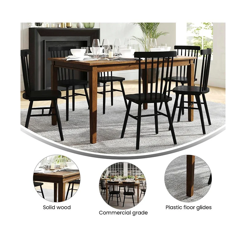 Hayden Wooden Dining Table With Tapered Legs