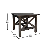 Matty Rustic End Table, Farmhouse Style Solid Wood Accent Table