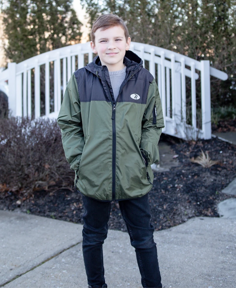 Little and Big Boys Lightweight Windbreaker hooded Jacket