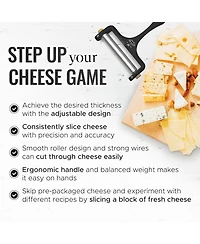 Heavy Duty Adjustable Cheese Slicer with 2 Extra Wires