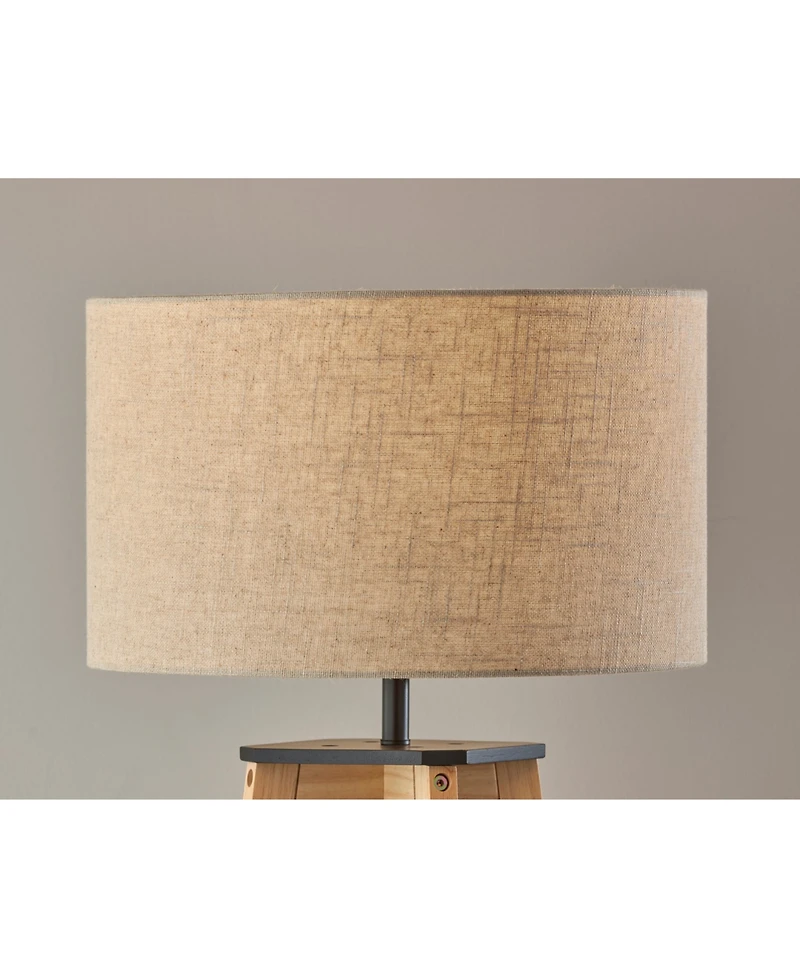 Adesso 59.75" Wood Kirby Shelf Floor Lamp
