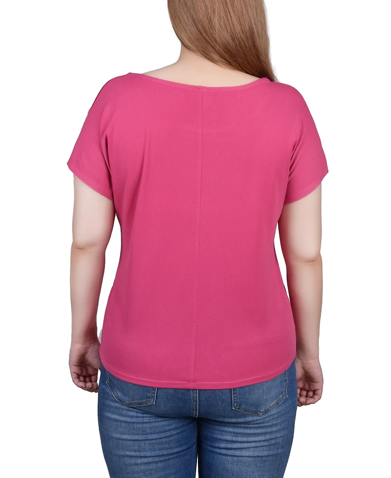 Ny Collection Short Sleeve Extended Sleeve Tunic Top