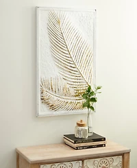 Rosemary Lane Gold Metal Relief Palm Leaf Wall Decor with Gold Detailing 23" x 1" x 31"