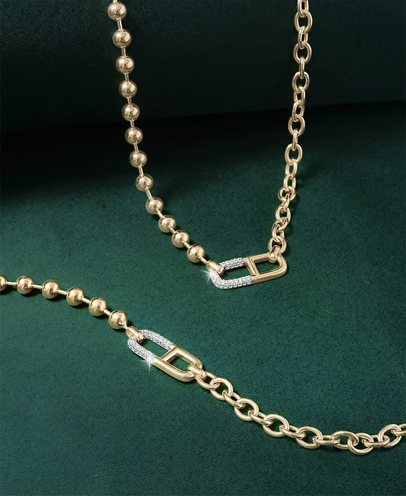 Audrey by Aurate Diamond Horizontal Link Two-Chain Bracelet (1/5 ct. t.w.) in Gold Vermeil, Created for Macy's