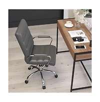 Milano Contemporary Mid-Back Home Office Chair With Padded Arms