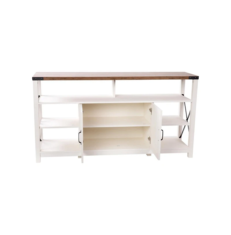 Merrick Lane Green River Media Console With Open And Closed Storage