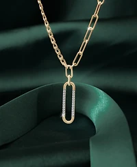 Audrey by Aurate Diamond Vertical Link Two-Chain 18" Pendant Necklace (1/6 ct. t.w.) in Gold Vermeil, Created for Macy's