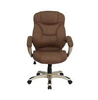 Emma+Oliver High Back Executive Ergonomic Office Chair With Silver Nylon Base And Arms