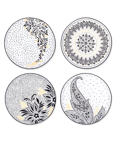 Portmeirion Sara Miller Artisanne Noir Salad Plates, Set of 4