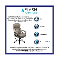 Emma+Oliver 500 Lb. Big & Tall Leathersoft Executive Ergonomic Office Chair With Wide Seat