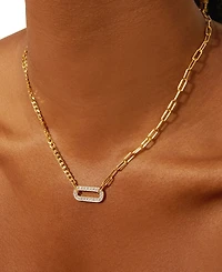 Audrey by Aurate Diamond Two-Chain Link 18" Pendant Necklace (3/4 ct. t.w.) in Gold Vermeil, Created for Macy's