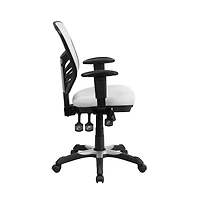 Mid-Back Mesh Triple Paddle Swivel Ergonomic Office Chair With Adjustable Arms