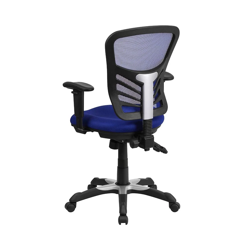 Mid-Back Mesh Triple Paddle Swivel Ergonomic Office Chair With Adjustable Arms