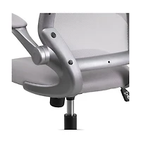 Emma+Oliver Mid-Back Mesh Swivel Ergonomic Task Office Chair With Gray Frame & Flip-Up Arms
