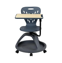 Mobile Desk Chair - 360° Tablet Rotation And Storage Cubby