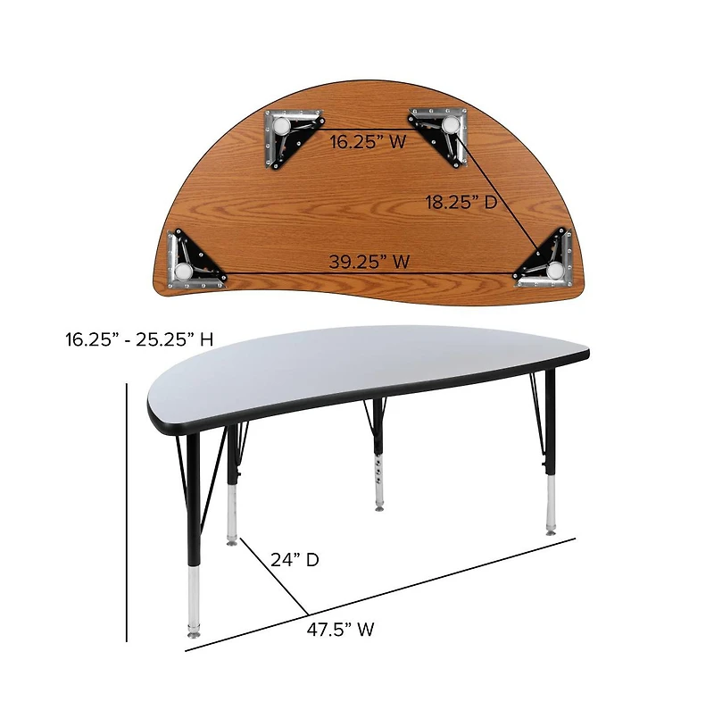 47.5" Circle Wave Collaborative Laminate Activity Table Set With 14" Student Stack Chairs