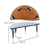 47.5" Circle Wave Collaborative Laminate Activity Table Set With 14" Student Stack Chairs