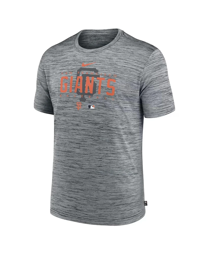Nike Men's Heather Gray San Francisco Giants Authentic Collection Velocity Performance Practice T-Shirt