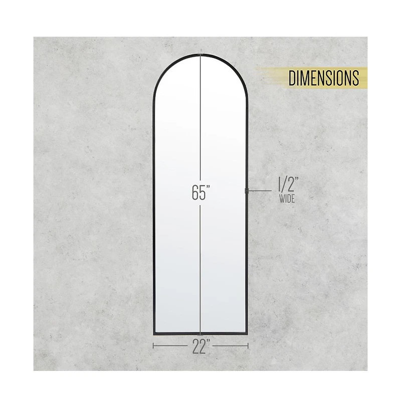 Arched Wall Mirror, Metal Framed Wall Mirror For Hallways, Entryways, Dining And Living Rooms