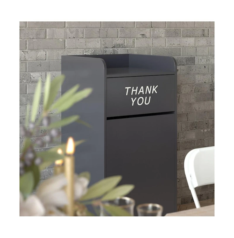 Emma+Oliver Wood Tray Top "Thank You" Restaurant Food Court Receptacle