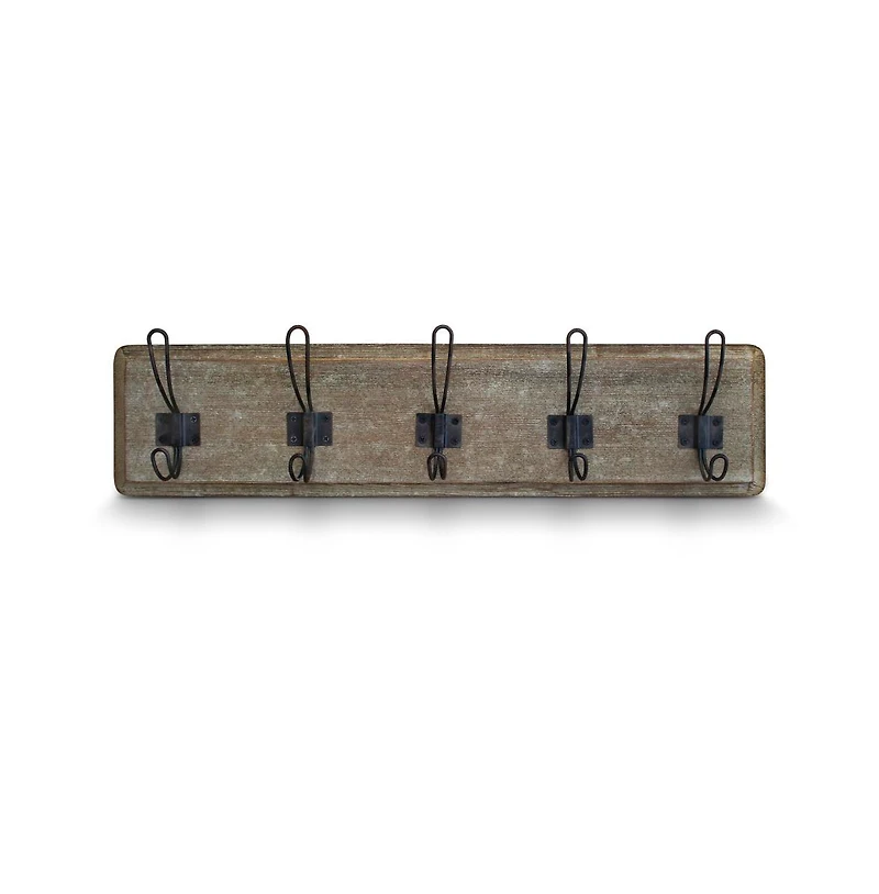Rustic Coat Rack With Hooks -Wall Mount - Solid Pine Wood Entryway Hanger Farmhouse For Kitchen, Bedroom
