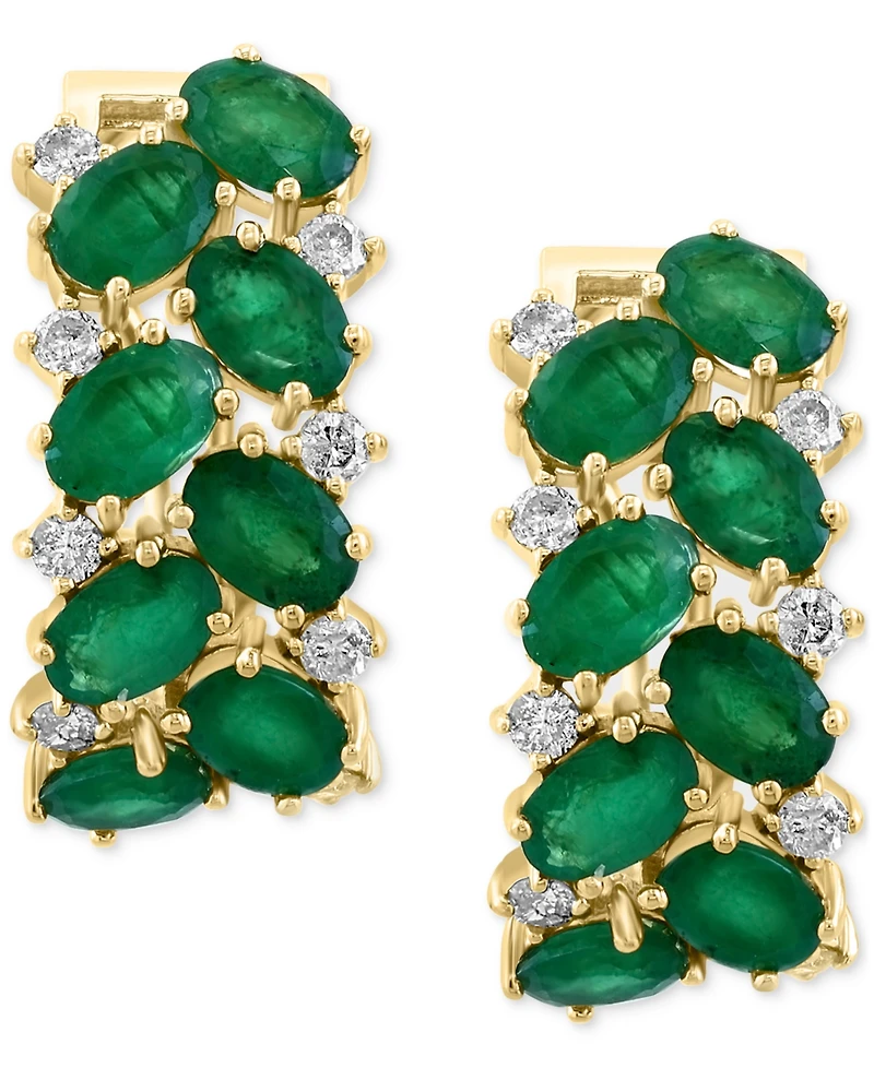 Effy Emerald (6-3/4 ct. t.w.) & Diamond (5/8 ct. t.w.) Statement Earrings in 14k Gold