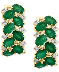 Effy Emerald (6-3/4 ct. t.w.) & Diamond (5/8 ct. t.w.) Statement Earrings in 14k Gold