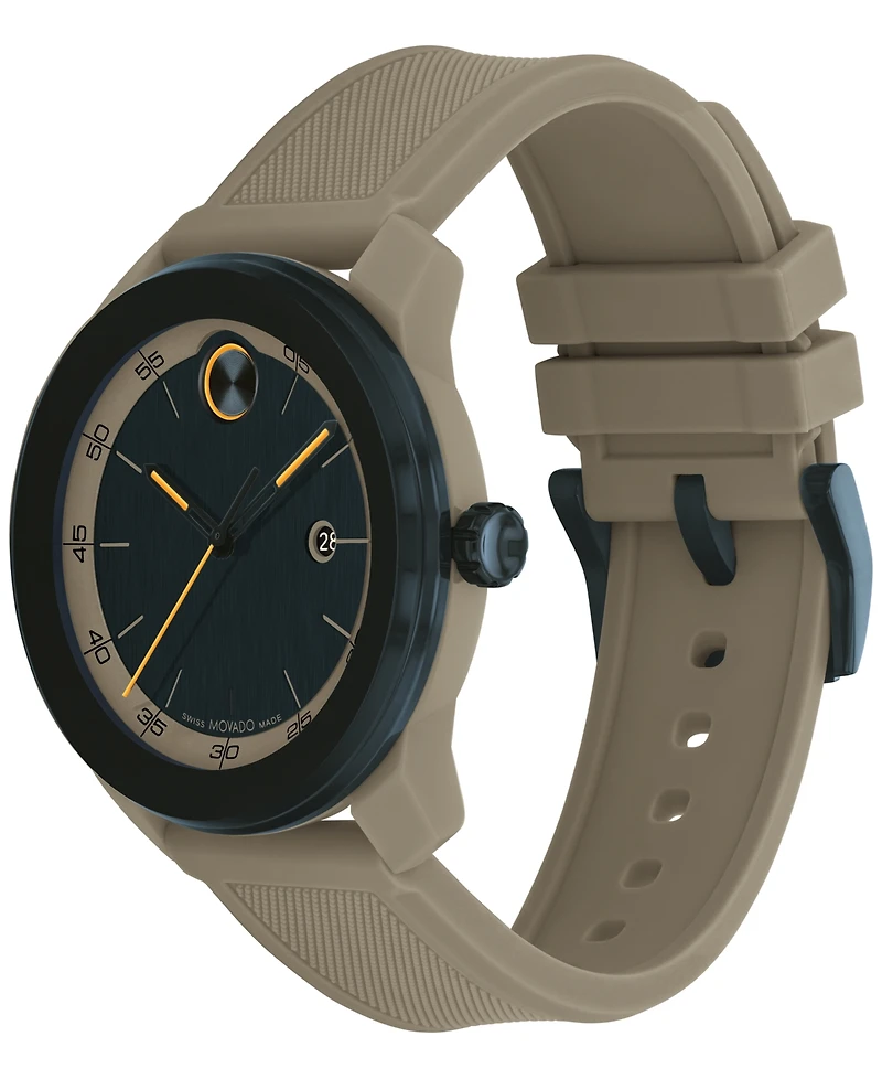 Movado Men's Swiss Bold TR90 Gray Silicone Strap Watch 42mm