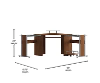 Laminate Corner Desk With Pull-Out Keyboard Tray And Cpu Cart