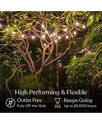 Ambience Pro Solar-Powered Led Thin Wire Globe String Lights with 15 Hooks, Soft White (27 ft.)
