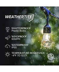 Ambience Pro 27 ft. Outdoor Solar Led 2-Watt String Lights with Warm White Hue