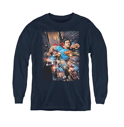 Superman Boys Youth Action Comics 1 Long Sleeve Sweatshirts