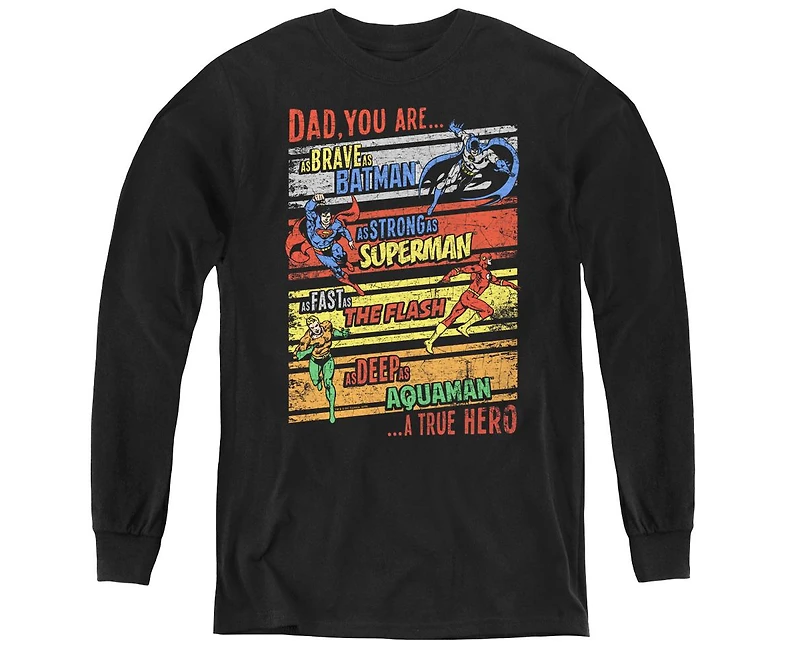Justice League Boys of America Youth A True Hero Long Sleeve Sweatshirts