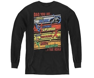 Justice League Boys of America Youth A True Hero Long Sleeve Sweatshirts