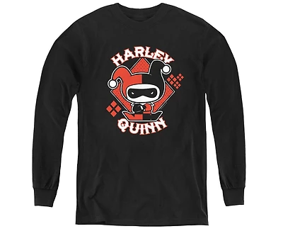 Justice League Boys of America Youth Harley Chibi Long Sleeve Sweatshirts