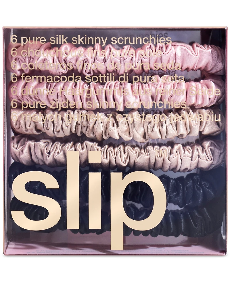 Slip -Pc. Pure Silk Skinny Scrunchies Set