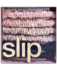 Slip -Pc. Pure Silk Skinny Scrunchies Set