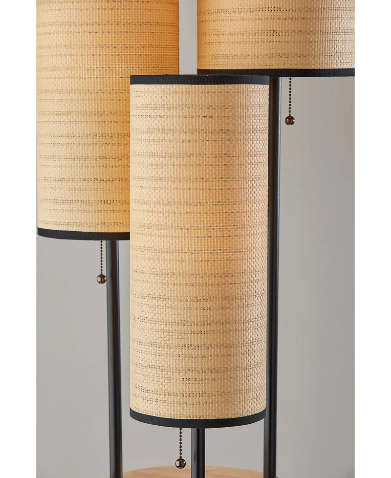 Adesso 68.5" Wood Shelves Trio Floor Lamp
