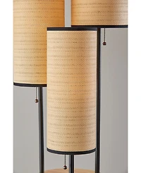 Adesso 68.5" Wood Shelves Trio Floor Lamp