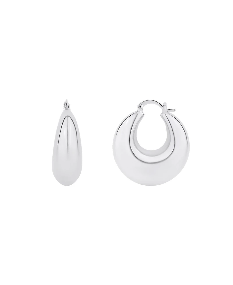 And Now This 18K Gold Plated or Silver Plated Hoop Earring