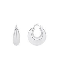 And Now This 18K Gold Plated or Silver Plated Hoop Earring