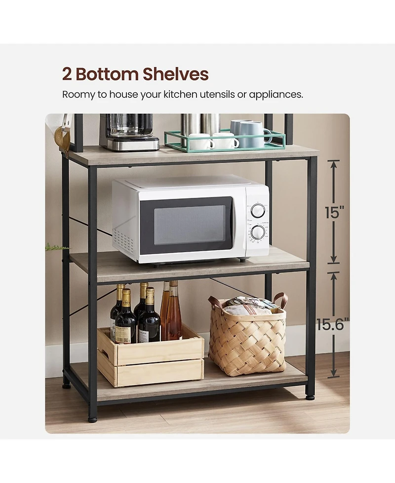 Slickblue 6-tier Industrial Baker's Rack Microwave Oven Stand With 6 Hooks And Metal Frame
