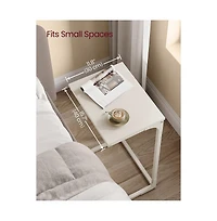 Industrial C-shaped Side Table With Metal Frame