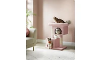 Cat Tree, 33.1-Inch Cat Tower, L, Cat Condo for Large Cats up to 16 lb, Large Cat Perch, 2 Cat Caves, Scratching Post